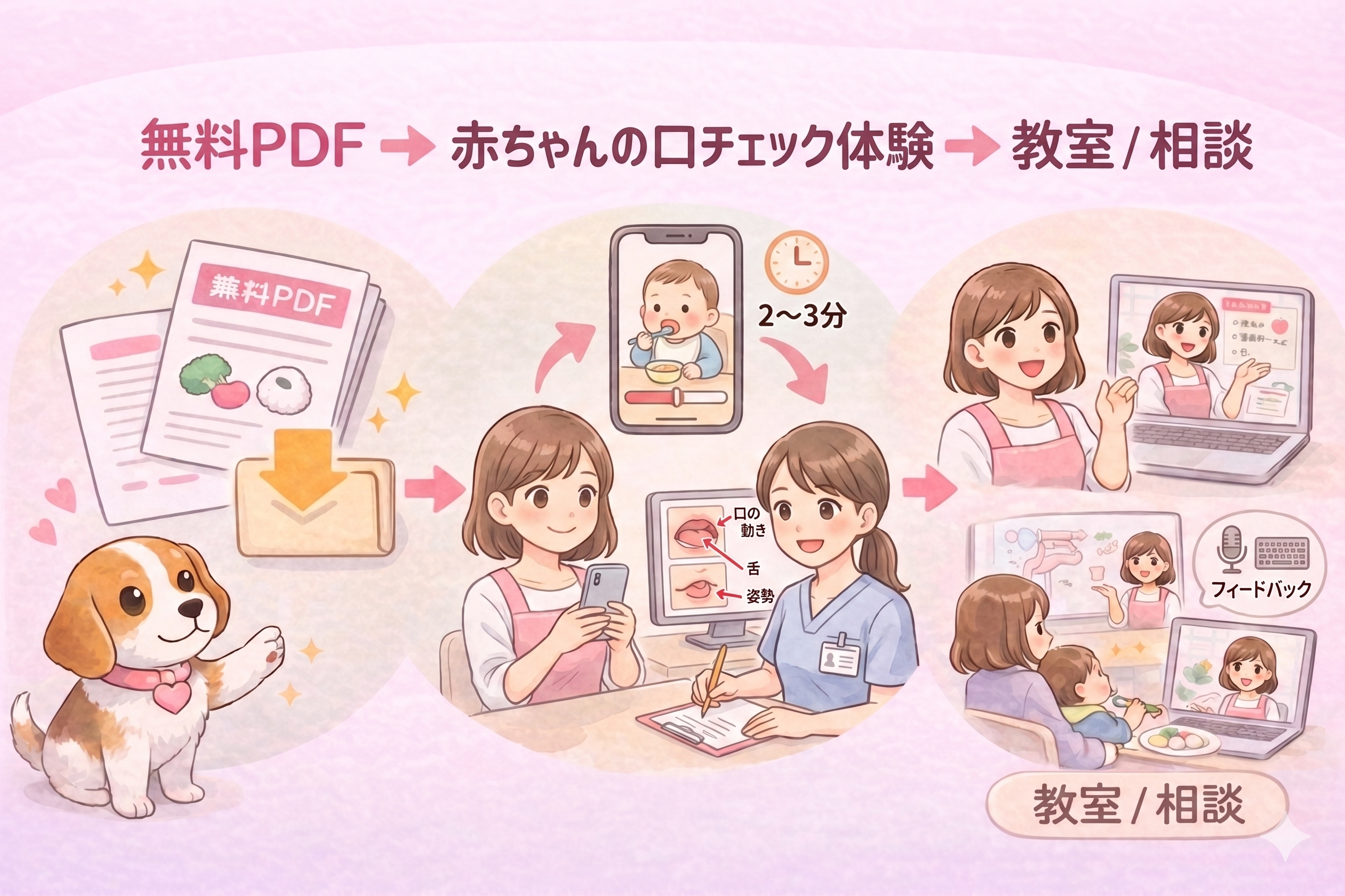 4つのサービスを比較するイラスト